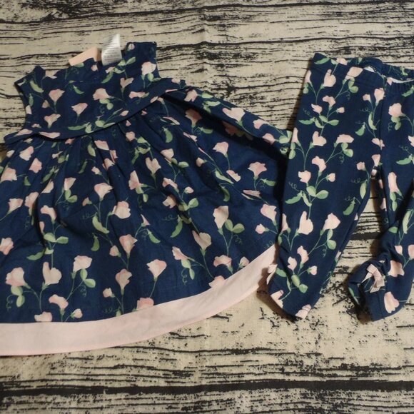 Gymboree Pretty Pea 3-6 Month Floral Blue Sleeveless Dress Pants Outfit NWT - Picture 1 of 2